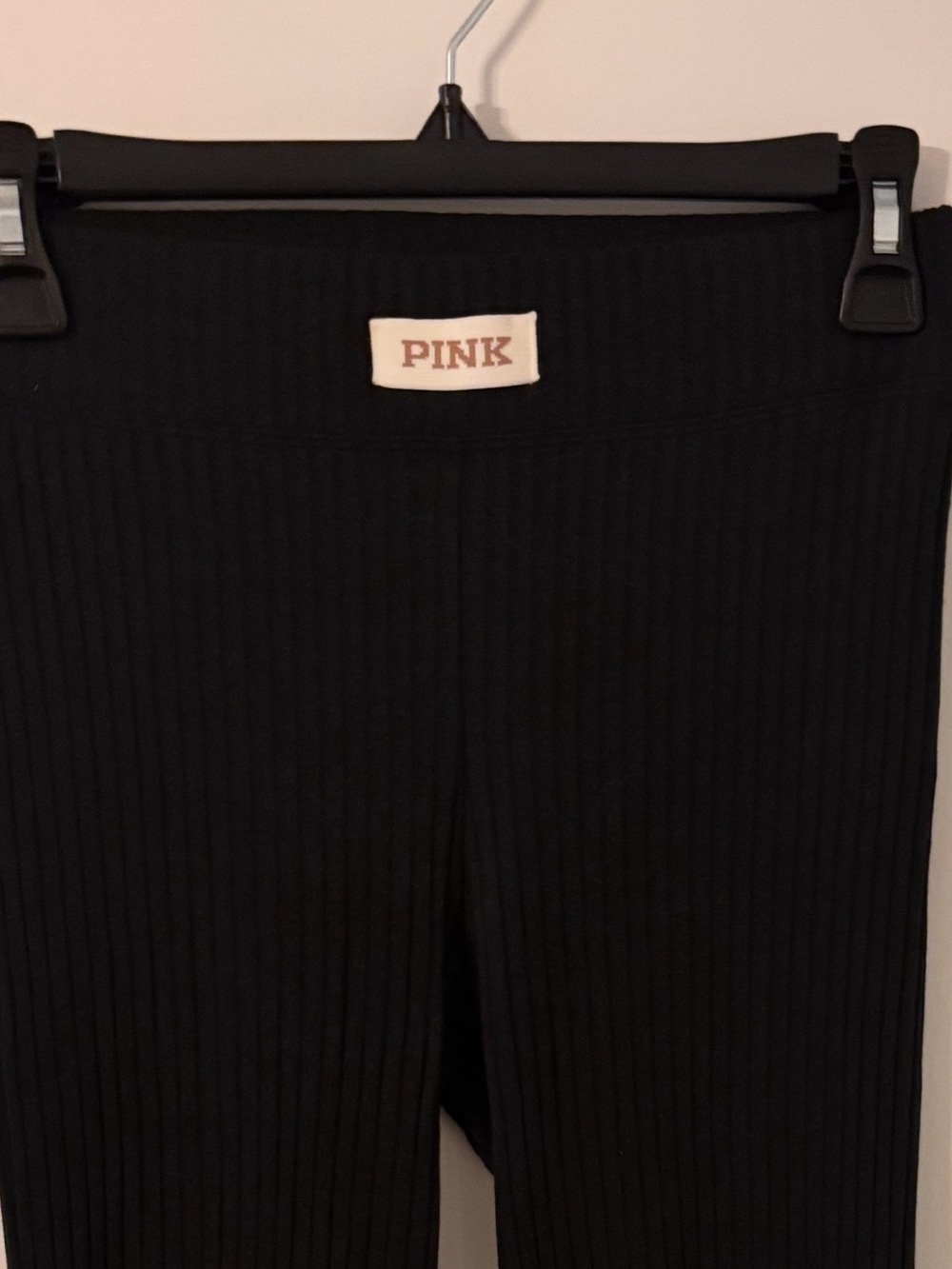 Victoria's Secret PINK Black Ribbed flare leggings